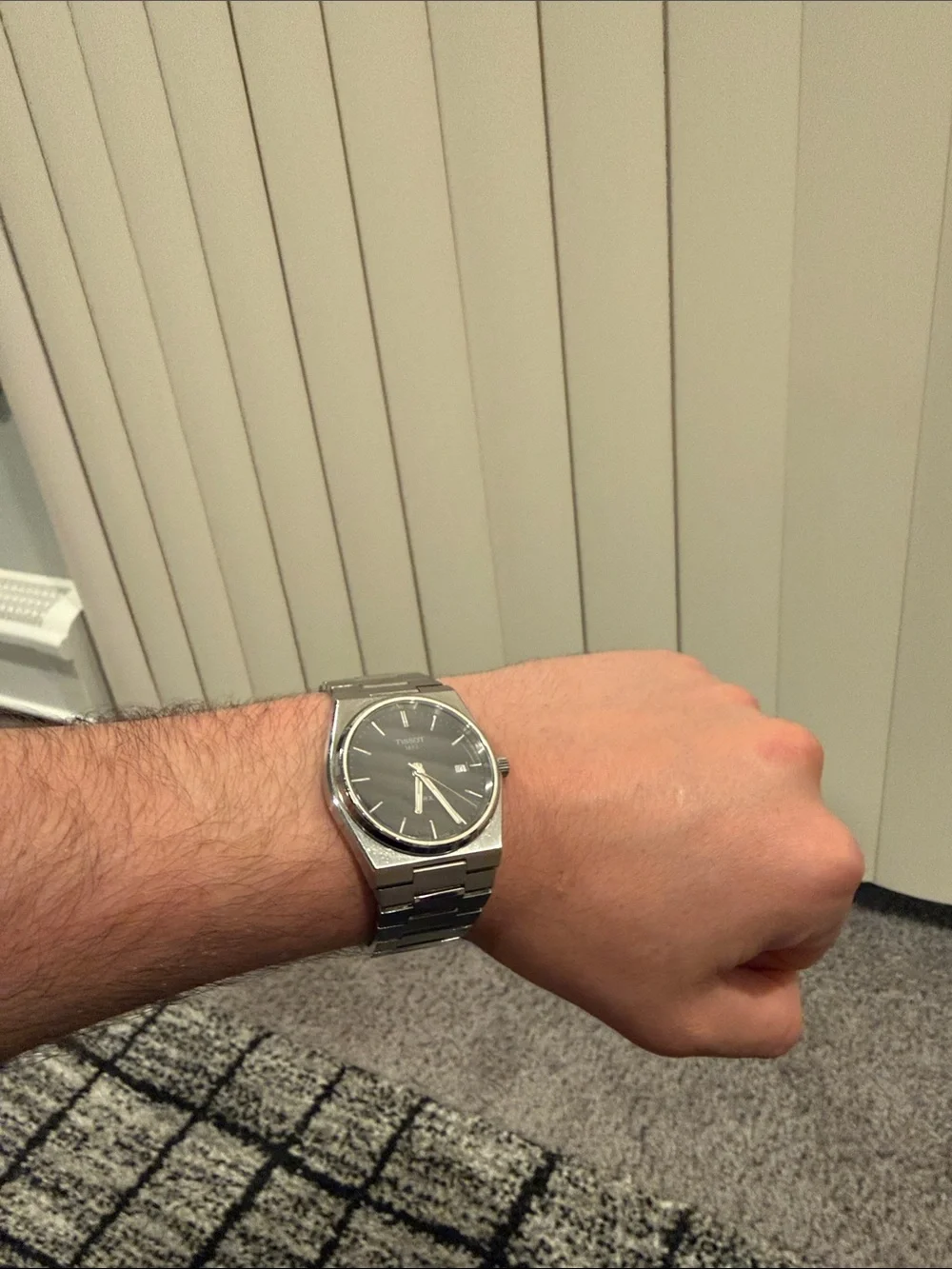 Tissot PRX Men's Silver Stainless Steel Watch with Black Dial